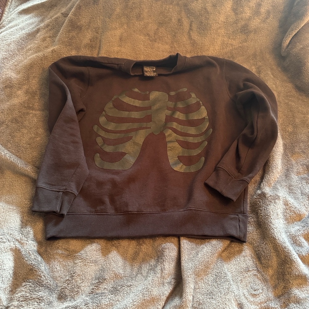 Shout House Sweatshirt Men's Size Small Black on black skeleton